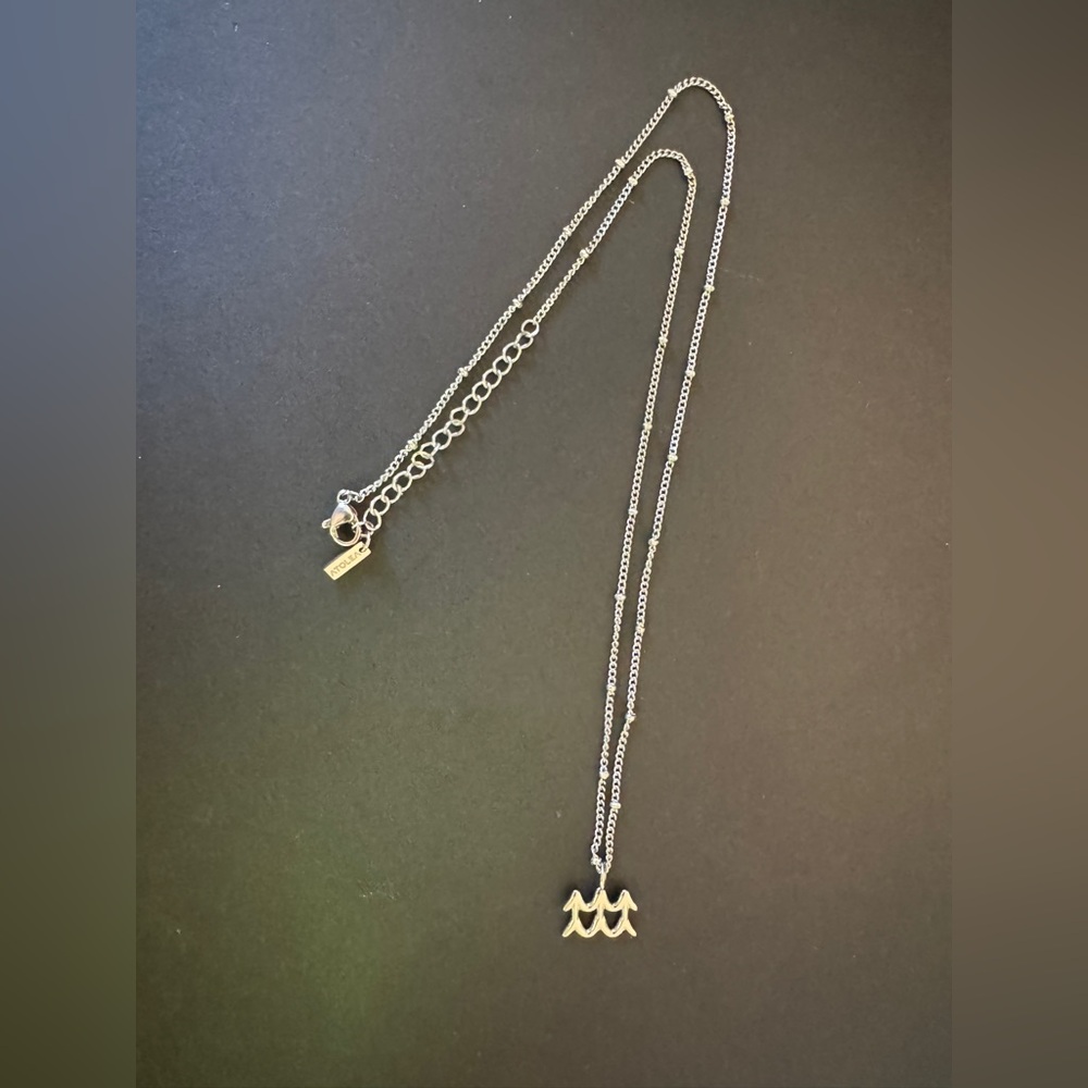 Atolea Silver Ocean Wave Necklace